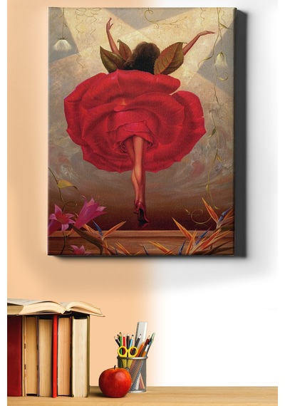 Webstyle Sayılarla Boyama Seti Kasnaklı Gül Giyen Kadın 40 X 50 Cm
