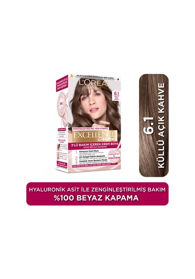 L Oréal Paris Excellence Creme 6.1 Küllü Açık Kahve Saç Boyası