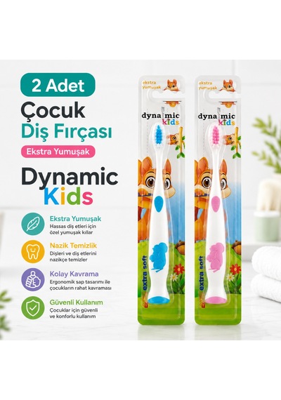 Dynamic Kids Ekstra Soft Çocuk Diş Fırçası 2 Adet