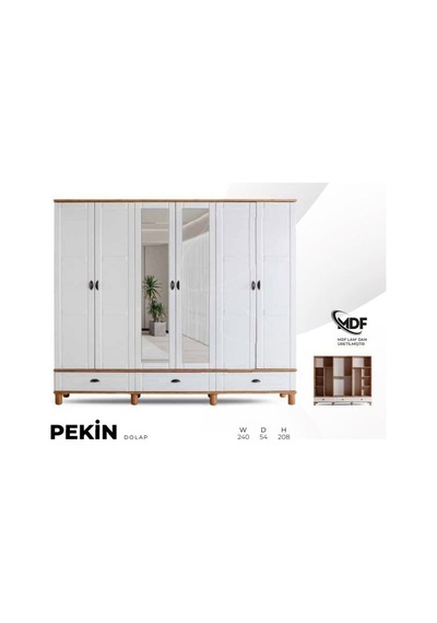 Pekin Mdf 6 Kapılı Dolap