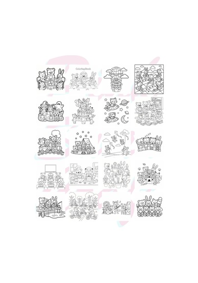 Patchwork Cute Animals Bold And Easy 20x20 Cm Büyük Boyama Kitabı, Çocuklar Ve Yetişkinlere