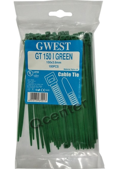 Gwest 3.6X150Mm 15Cm Renkli Plastik Kablo Bağı 100 Adet Siyah