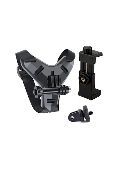 Kask İçin Alt Çene Bağlantı Aparatı Aksiyon Kamera Ve Telefon Tutucu Set Motosiklet Kask Teçhizat