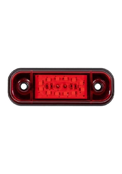Parmak Lamba Oval 12 Led'Li 86Mm 12V-24V Kırmızı