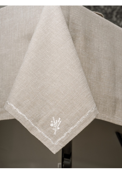 Cotton Box Keten Masa Örtüsü Takımı Pera Toprak 175x240