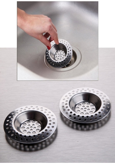 3'li Metal Mutfak Lavabo Süzgeci Paslanmaz 3 Adet Evye 7 Cm Diğer