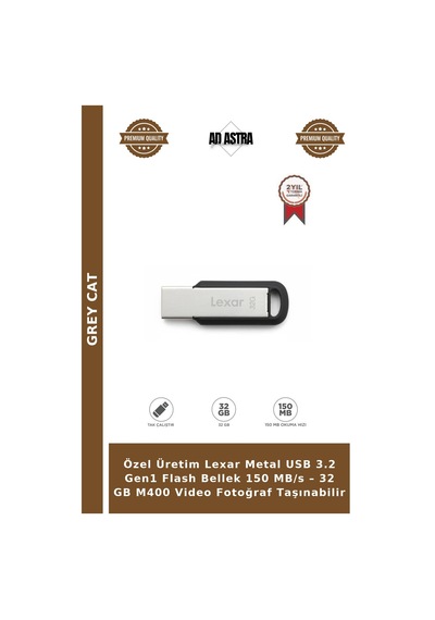 Özel Üretim Lexar Metal Usb 3.2 Gen1 Flash Bellek 150 Mb/s 32 Gb M400 Video Fotoğraf Taşınabilir