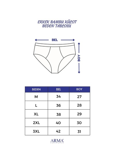 Hadpols Özel Üretim Hediyelik Eşya Normal Bel Erkek Bambu Slip Külot Düz Lacivert 3'lü Paket