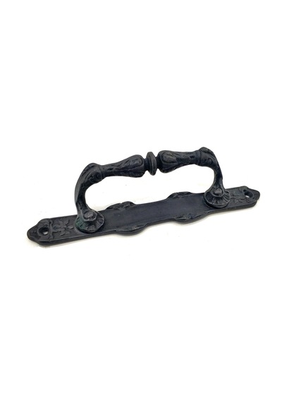 Antika Tarz Dekoratif Pirinç Dar Yan Çekme Kapı Kolu - 225x37 Mm, Oksit Çok Renkli