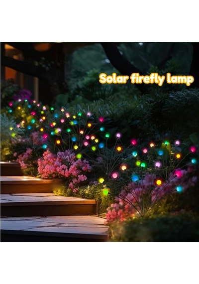Tr Güneş Enerjili 8 Top Led Bahçe Aydınlatma Lambası 6 Modlu, Metal Saplama Çubuklu, Dış Mekan Dekoratif Led