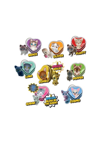 Kitty Club Gold Edition Sürpriz Kedi Figürü Metal Kalpli Kutu Koleksiyon Oyuncak - 1 Adet