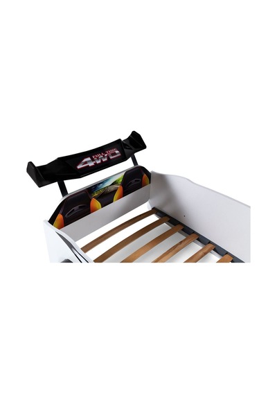 Beyaz Arabalı Yatak Sport Mst Full Ledli Kumandalı Ve Müzikli 90x190 Cm