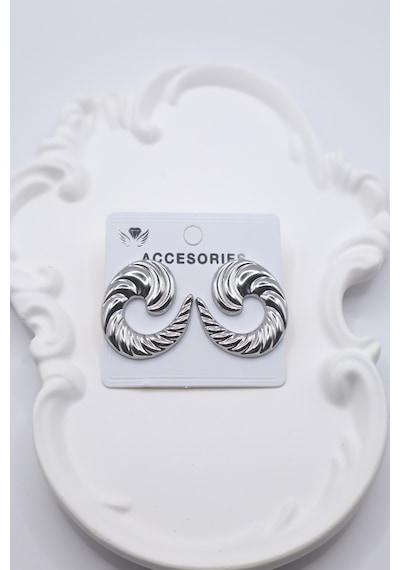 Kadın Küpe Swirling 3cm Küpe Gümüş