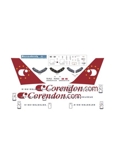 Nazca Decals Cor002 1/144 Ölçek, Corendon Flyair 757