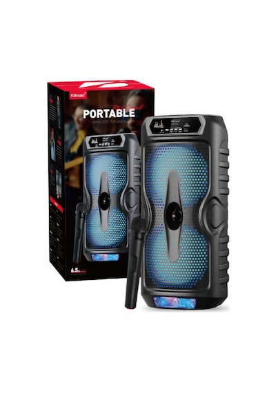 Kablosuz Mikrofonlu Bluetooth Hoparlör Şarjlı Taşınabilir Speaker 2x15w