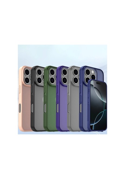 Newface - 803 - Apple iPhone Uyumlu 16 Pro Kılıf Elegant Kapak - Csmo-tex - - Pudra