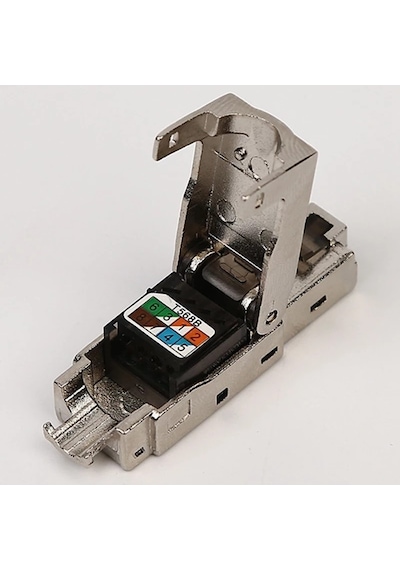 Ip20 Cat7 Rj45 Plug Endüstriyel Konnektör 10G 50U Cat7-6A-6-5