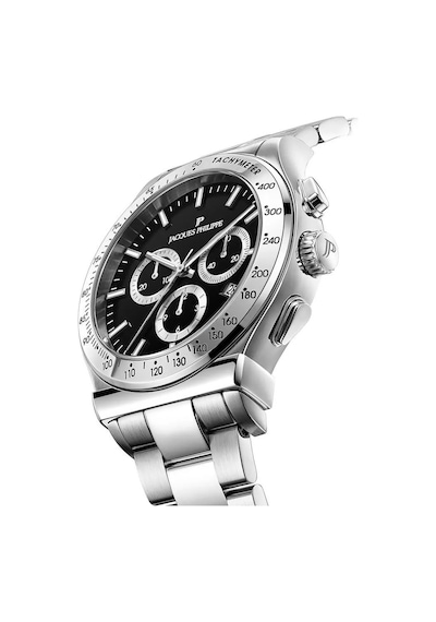 Jacques Philippe Jpqgc701316 Swiss Made Quartz Çelik Gri Siyah Kadran Safir Cam 41 Mm Erkek Kol Saati Gri