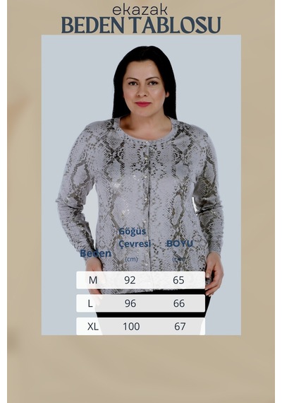 Solo Kaşmir Varak Baskı Triko Hırka 001