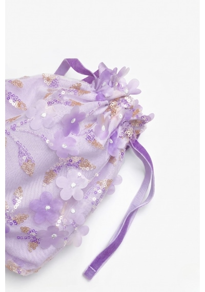 Le Mabelle Lila Çiçek Ve Pul Detaylı Kız Çocuk Çanta Lila