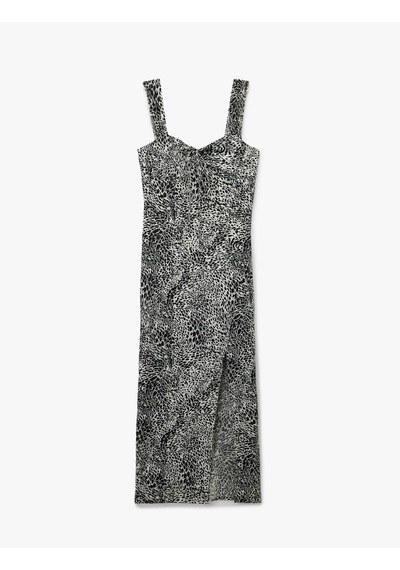 Koton Bürümcük Kalın Askılı Bodycon Yırtmaç Detaylı Kolsuz Uzun Leopar Elbise Siyah Desenli 5sal80046ık Siyah Desenli Koton Bürümcük Kalın Askılı Bodycon Yırtmaç Detaylı Kolsuz Uzun Leopar Elbise Siyah Desenli 5sal80046ık Siyah Desenli