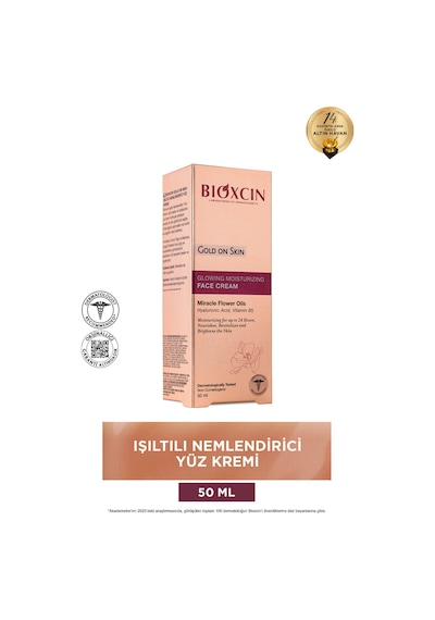 Bioxcin Gold On Skin Işıltılı Yüz Kremi 50 Ml Hyalüronik Asit, B5, Mucizevi Yağlar Glow