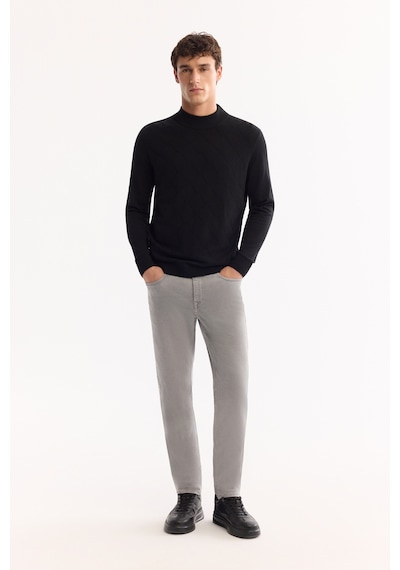 Avva Erkek Siyah Bisiklet Yaka Soft Touch Dokulu Triko Regular Fit Kazak A52y5028
