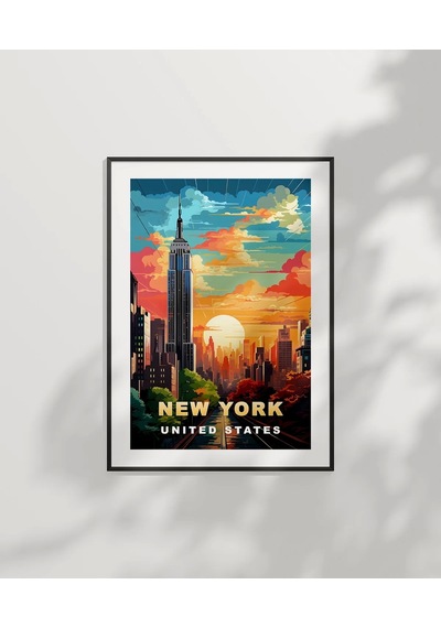 Çerçevesiz Poster Gün Batımında New York