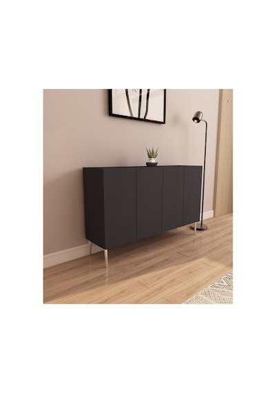 Serel 120 Cm Konsol, Tv Ünitesi, Çok Amaçlı Dolap - Antrasit-gümüş Antrasit-gümüş Serel 120 Cm Konsol, Tv Ünitesi, Çok Amaçlı Dolap - Antrasit-gümüş Antrasit-gümüş
