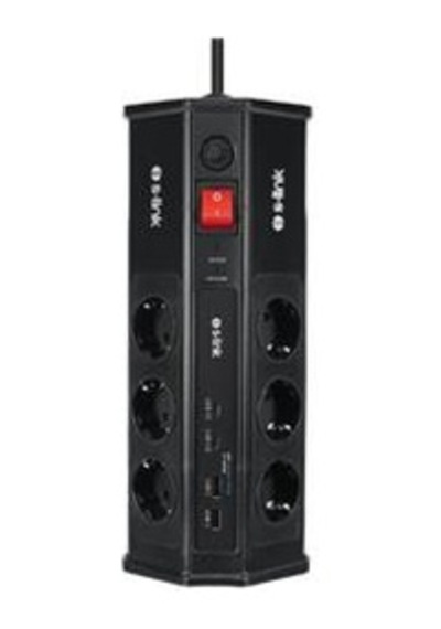 S-link Prz03 Prizhive 3m 630 Joule 1.5mm 2 Usb 2 Typec 2.4a-5v 500v 6000v 6lı Akım Korumalı Priz 0