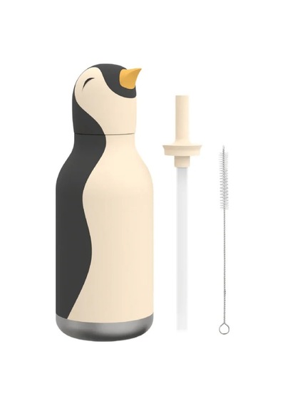 Asobu Bestie Bottle - Penguin Yalıtımlı Paslanmaz Çelik Su Şişesi, Pipetli, 460ml Çok Renkli