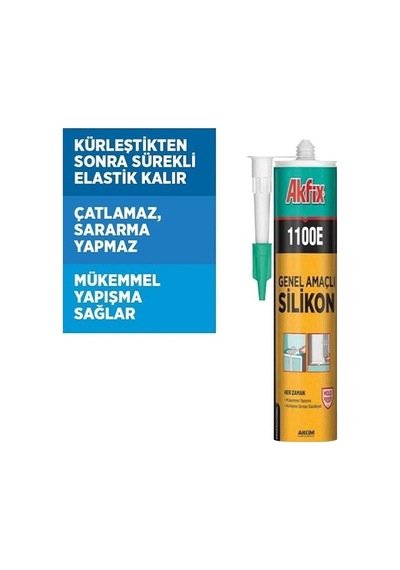 Akfix Şeffaf Silikon 280 Gr 1100e Şeffaf