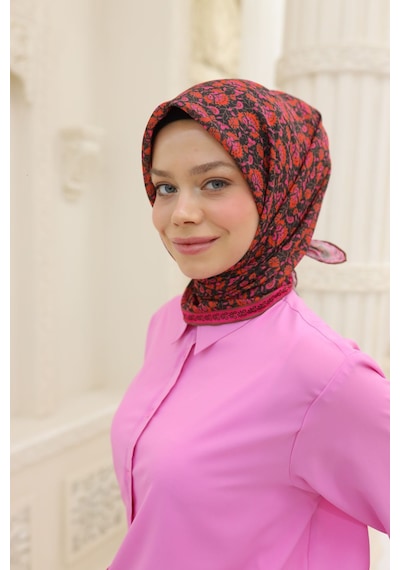 Silk Home Soft Eşarp 73077-27 Siyah, Pembe, Vizon, Mercan
