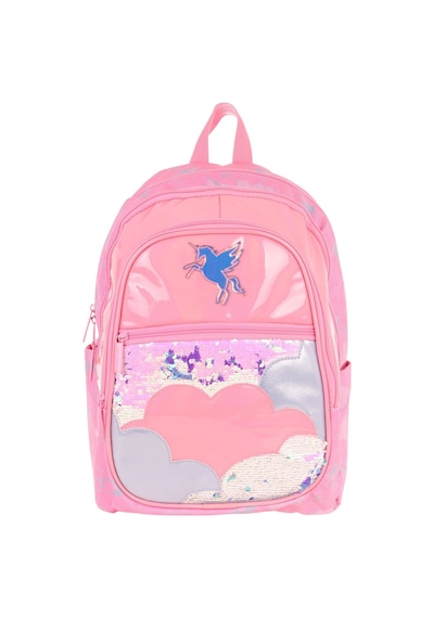 Kaukko Kids Kız Çocuk Pembe - Pullu Bulut Desenli Dört Gözlü Okul Sırt Çantası - L5218 Pembe