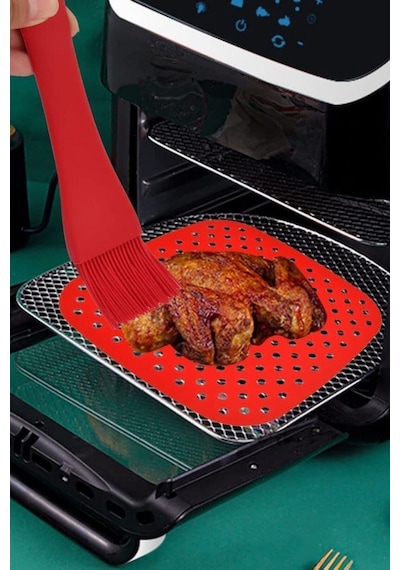 150 Adet Kare Model Pişirme Kağıdı Ve Silikon Airfryer Matı 21,5 Cm Plastik Beyaz Diğer