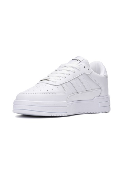Günlük Unisex Sneaker Bağcıklı Rahat Kalın Tabanlı Spor Yürüyüş Ayakkabısı 191 Beyaz