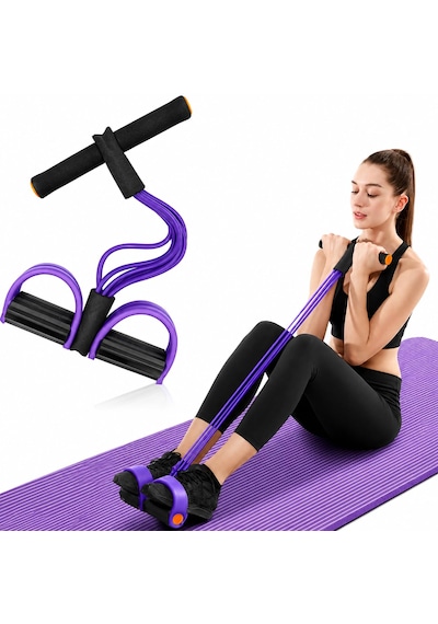 Karın Kol Kalça Ayak Tüm Vücut Şekillendirme Fitness Aerobik Body Trimmer 6 Lastikli Ekstra Güçlü Mor
