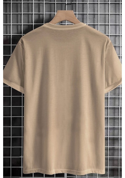 Unisex Atlanta Baskılı Tasarım T-shirt Bej