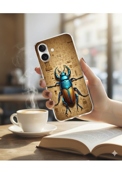 Samsung Galaxy A73 Uyumlu Şeffaf Kılıf Antik Mısır 3 Tasarımlı
