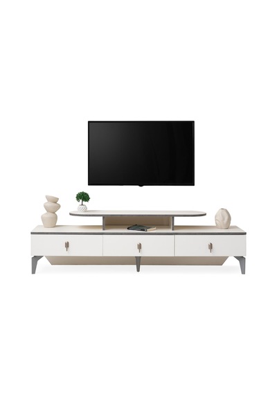 İrem Modern Dolaplı Tv Ünitesi 180 46 48 Krem