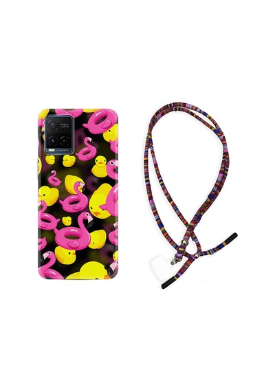 Vivo V21E Kılıf Rasta Boyun Askılı Flamingolar Ördekler 1638