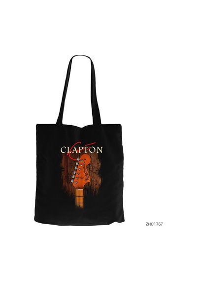 Eric Clapton Guitar Siyah Kanvas Bez Çanta Siyah
