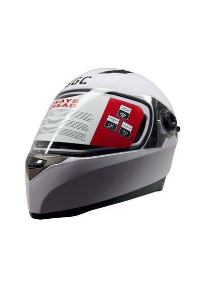 Kask Bgc Full Face Vizörlü Kask Mat Beyaz