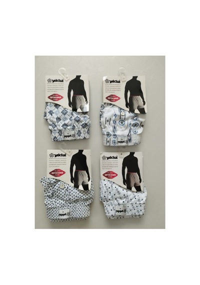 Kit İç Giyim Yıldız 4'lü Pamuklu Erkek Boxer Çok Renkli