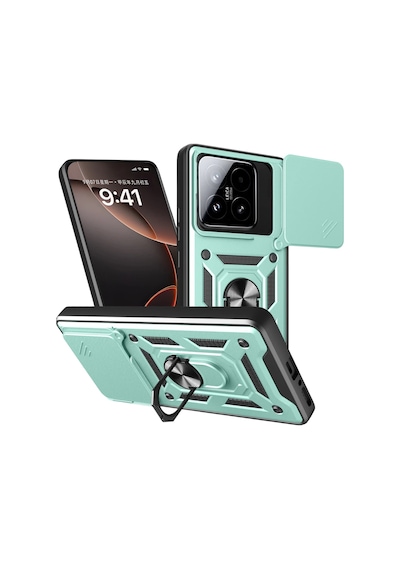 Ilkeshop Newface Xiaomi Mi 15t Pars Lens Yüzüklü Silikon - Yeşil