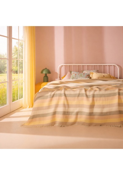 Soft Pastela Çift Kişilik Yatak Örtüsü - Renkli - 200x230 Cm