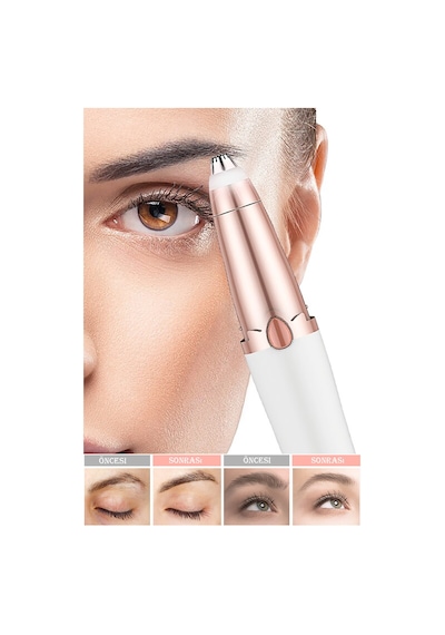 Elektrikli Pilli Kaş Bıyık Yüz Alma Epilatörü Kalemi Cihazı Brows Pratik Tüy Alma Cihazı
