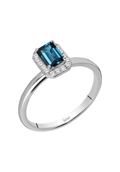 Sirius Pırlanta Ve Emerald Cut London Blue Topaz Yüzük 0831R0034