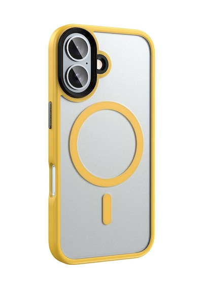 Apple Uyumlu iPhone 16 Plus Kılıf Mat Arka Yüzey Wireless Şarj Özellikli Casen Flet Magsafe Kılıf Desert Titanyum