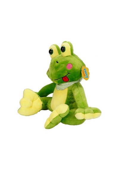 Oturan Peluş Kurbağa 30 Cm Yeşil